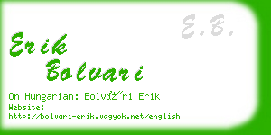 erik bolvari business card